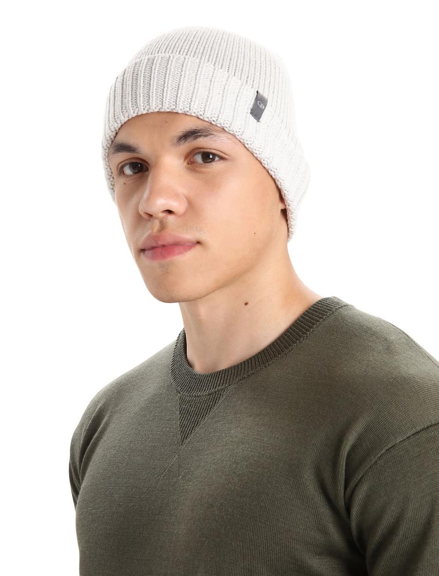 Icebreaker Unisex Merino Vela Cuff Beanie Férfi Kalap Fehér | HU 1088ZUTG